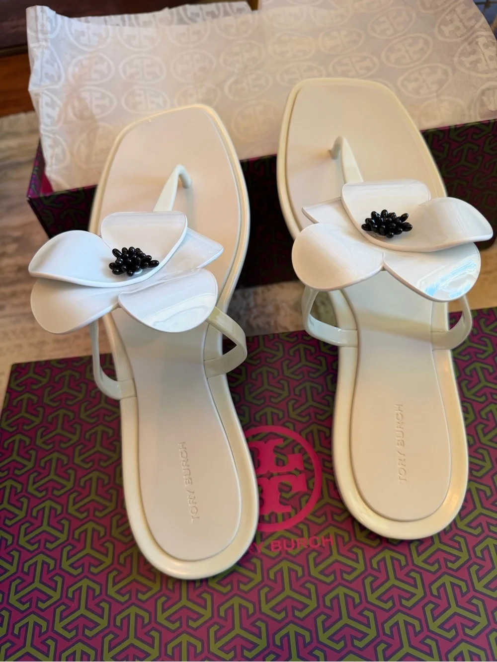 Tory Burch Flower Jelly Sandals